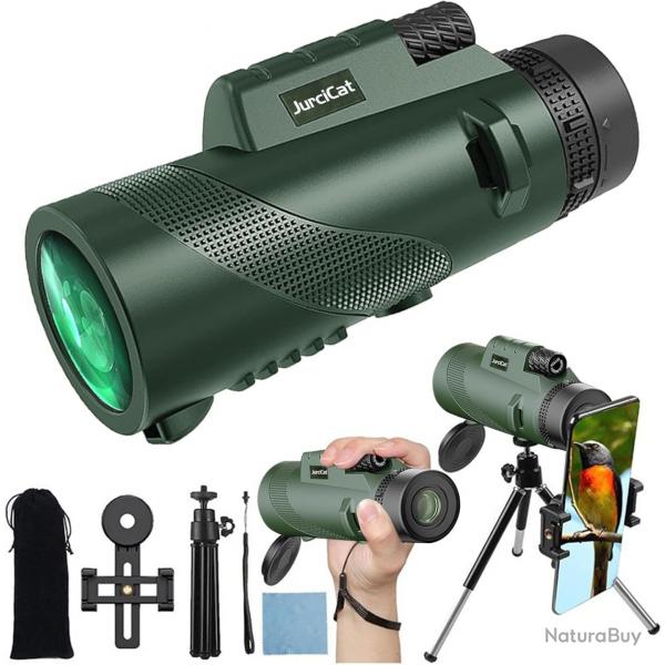 Monoculaire Puissant 12-20x50 Avec Trpied et Support Smartphone Observation Chasse Astronomie
