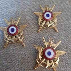 Lot de 3 insignes français à déterminer. Superbe état. Marine, aviation, infanterie, officier ?
