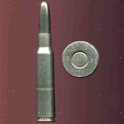 7 x 57 Mauser Espagnol Mle 1893 - cartouche de manipulation nickelée - marquage : FN 19 31 T
