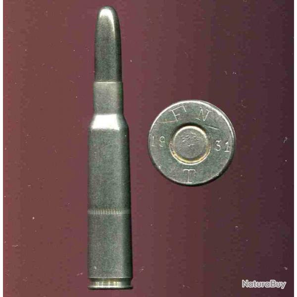 7 x 57 Mauser Espagnol Mle 1893 - cartouche de manipulation nickele - marquage : FN 19 31 T