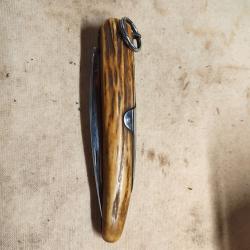 Couteau de chasse pliant a palme bois de cerf Nogent