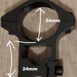 Montage picatiny lunettes diamètre 24 mm airsoft