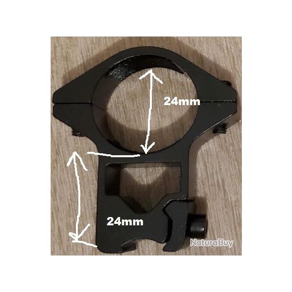 Montage picatiny lunettes diamtre 24 mm airsoft