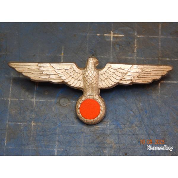 Aigle de casquette Troisime Reich, en aluminium