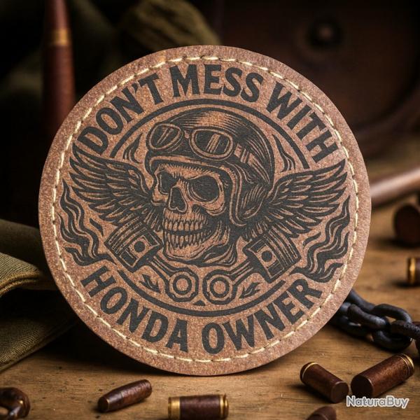Patch thermocollant biker Don't mess with Honda Owner - ecusson militaire airsoft moto custom