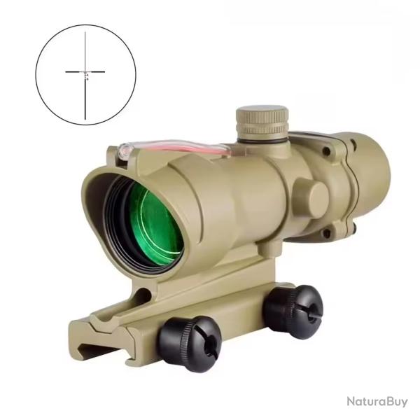 Lunette de Vise ACOG Type TA31 4x32 - Chasse - Airsoft - Rticule Lumineux Red Cross Fibre Optique
