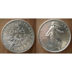France 5 Francs 1968 Semeuse Piece Argent Frcs Frs Frc