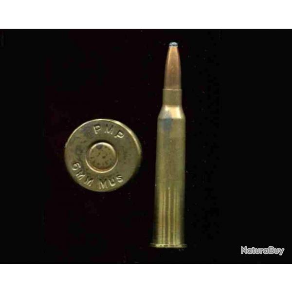 6 x 56 R MUSGRAVE - RARE - marquage : PMP 6mm MUS - balle cuivre pointe plomb - tui 1 petit trou