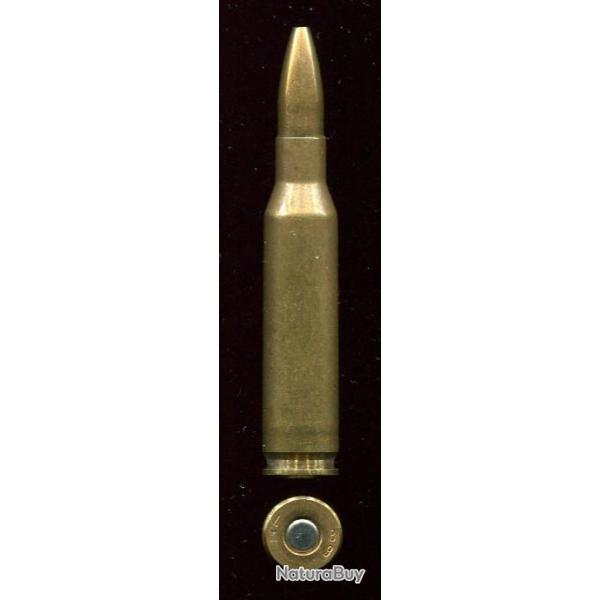 7mm-08 REM  - essai de la cartoucherie du Mans - marquage : LM 89 - balle cuivre pointe creuse