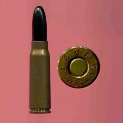 7.92 x 40 CETME Epagne - RARE cartouche à blanc balle plastique noire - marquage : FNP 7.92 - 953