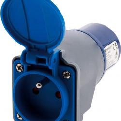 Adaptateur compact sans câble femelle 16A 2P+T en mâle CEE17 pour camping