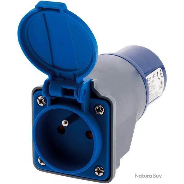 Adaptateur compact sans cble femelle 16A 2P+T en mle CEE17 pour camping