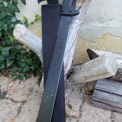 Grande Machette Army Lame Drop Point Acier 3Cr13 Scie Sur le Haut Manche ABS Etui Nylon Survivaliste