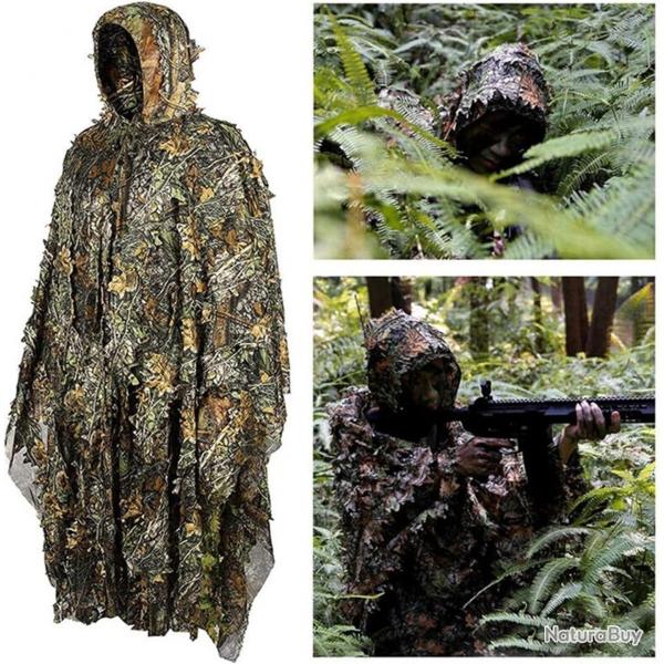 Poncho camouflage 3d - camouflage fort europenne - LIVRAISON GRATUITE