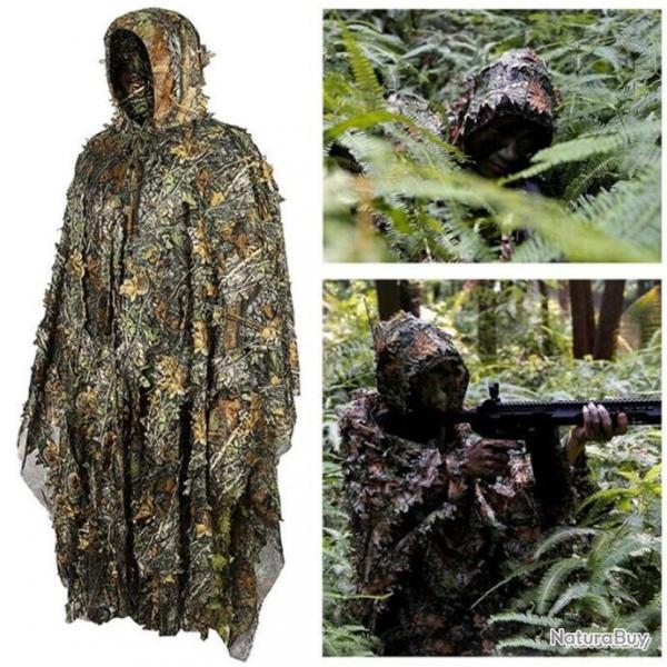 Poncho camouflage 3d - camouflage fort europenne - LIVRAISON GRATUITE