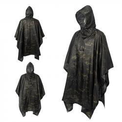 Poncho militaire - camouflage multicam noir - LIVRAISON GRATUITE