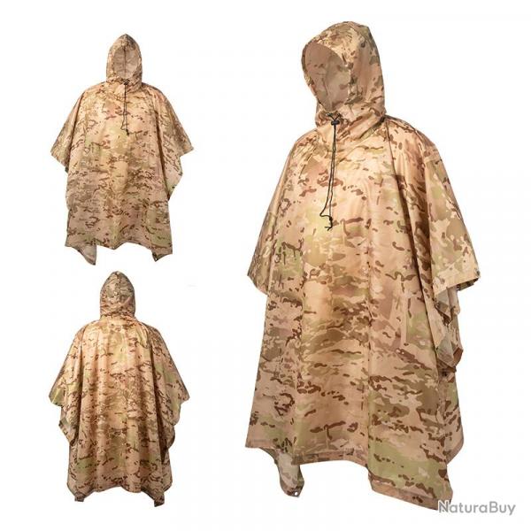 Poncho militaire - camouflage dsert/steppe aride - LIVRAISON GRATUITE