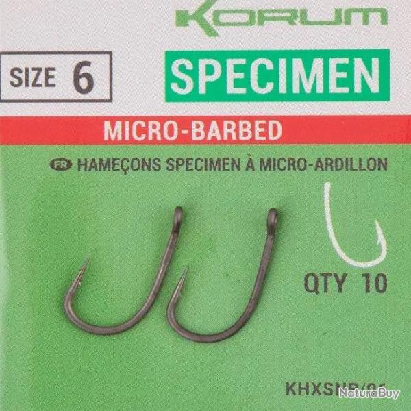 HAMECONS KORUM SPECIMEN MICRO BARBED PAR 10 Taille 10