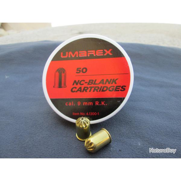 50 cartouches 9mm RK pour revolver a blanc