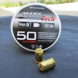 50 cartouches 9mm RK a blanc MaxxTech pour Revolver