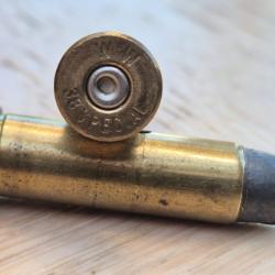 lot de 2 munitions 38 Spécial neutralisées douille WW en laiton tête plomb nez rond