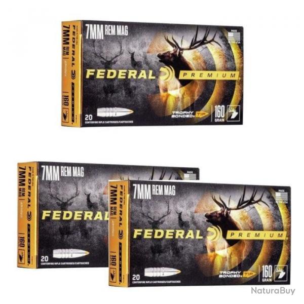 Wahoo ! Pack de 3 boites de Balles Federal Vital-Shok Trophy Bonded - Cal. 300 Win. Mag - 165