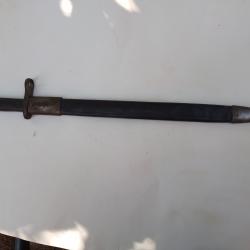 N2  baionnette d artillerie espagnol et son foureaux en cuir
