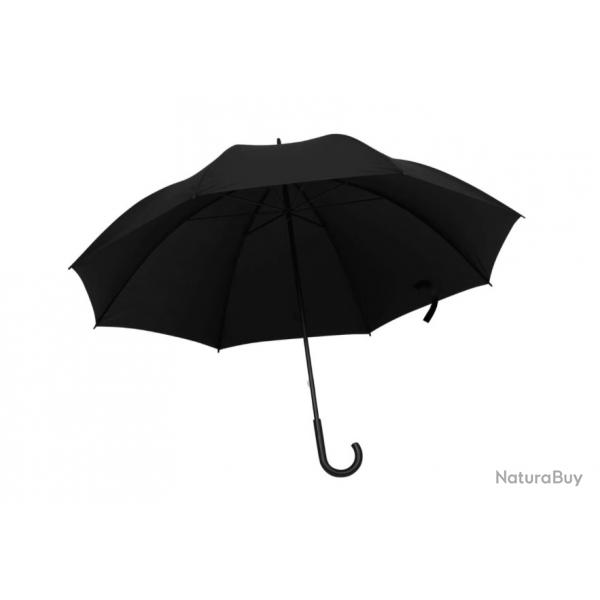 Parapluie noir 130 cm tissu rsistant mtal stable poigne crochet pratique design lgant