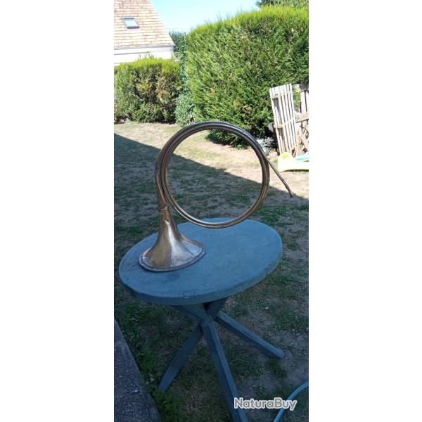Cor de chasse trompe de chasse 3 tours ancien XIXeme
