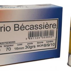 BOITE DE 10 CARTOUCHES JOCKER TRIO BECASSIERE 30G CAL.20/70 PLOMBS 8-9-10