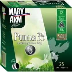 BOITE DE 25 CARTOUCHES MARY ARM PUMA 35G BOURRE GRASSE CAL.12/70 PLOMB 6