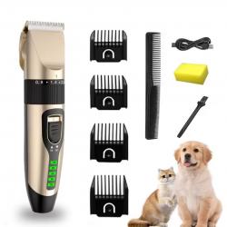 Tondeuse chien chat sans fil rechargeable silencieuse lame titane céramique Or
