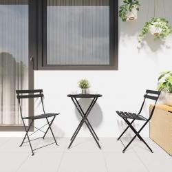 Chaises de jardin pliantes 2 pcs anthracite en acier