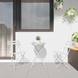 Chaises de jardin pliantes 2 pièces blanches en acier