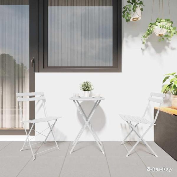 Chaises de jardin pliantes 2 pices blanches en acier