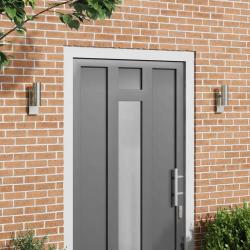 Appliques Murales Extérieures 2 pcs Argent Acier Inoxydable IP44