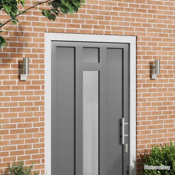 Appliques Murales Extrieures 2 pcs Argent Acier Inoxydable IP44