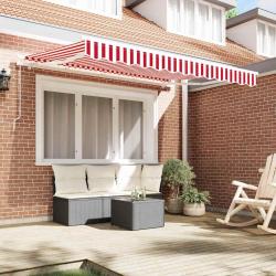 Tissu de remplacement d'auvent pour cadre de 3,5x2 m Rouge et Blanc