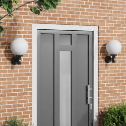 Appliques murales avec capteur 2 pcs Acier inoxydable noir IP44