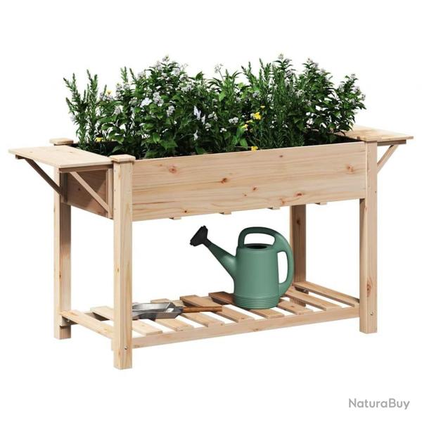 Jardinire avec tagres 155x59x76 cm en bois de pin massif