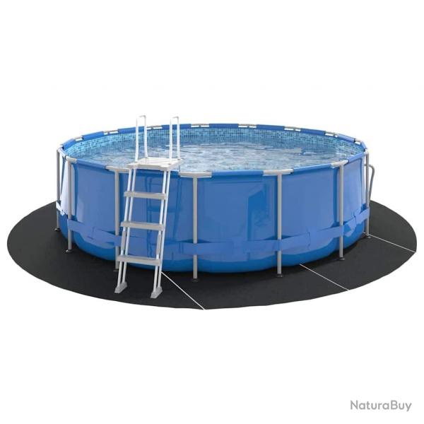 Tapis de piscine noir  458 cm, en tissu non tiss, rond