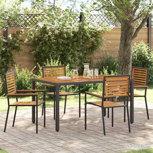 Chaises de Jardin 4 pcs Crme, Marron
