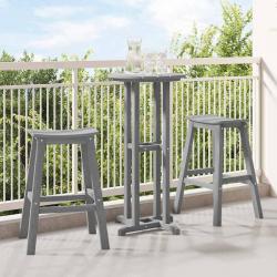 Ensemble de bar de jardin 3 pièces gris clair HDPE