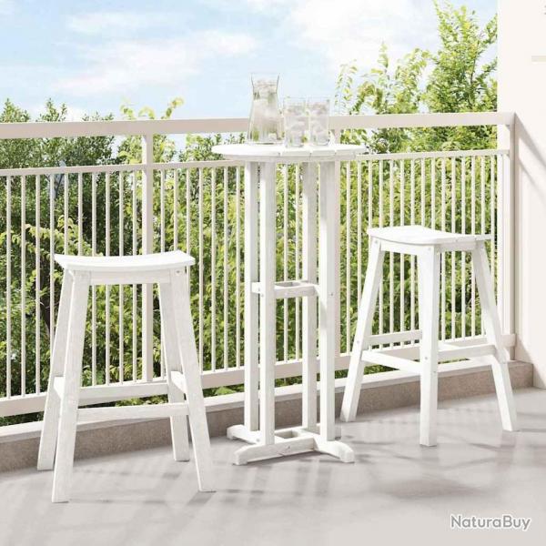 Ensemble de bar de jardin 3 pices blanche HDPE vidaXL