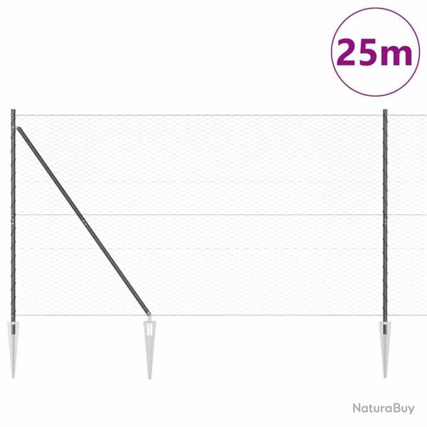 Kit de Clture Ensemble de 2 Gris Acier 25 x 1,5 m Pliable