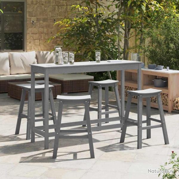 Tabourets de bar 6 pcs Gris clair HDPE