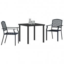 Ensemble de jardin 3 pièces en acier anthracite