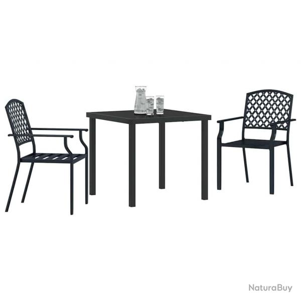 Ensemble de jardin 3 pices en acier anthracite