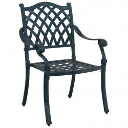 Ensemble de 2 chaises de jardin en aluminium vert vidaXL