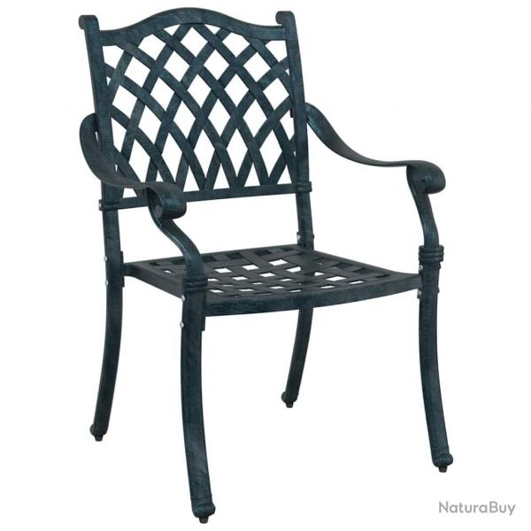 Ensemble de 2 chaises de jardin en aluminium vert vidaXL